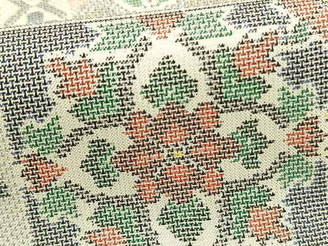 平和屋着物●本場大島紬 カタス9マルキ 色紙花文 正絹 逸品 AABE5410fy