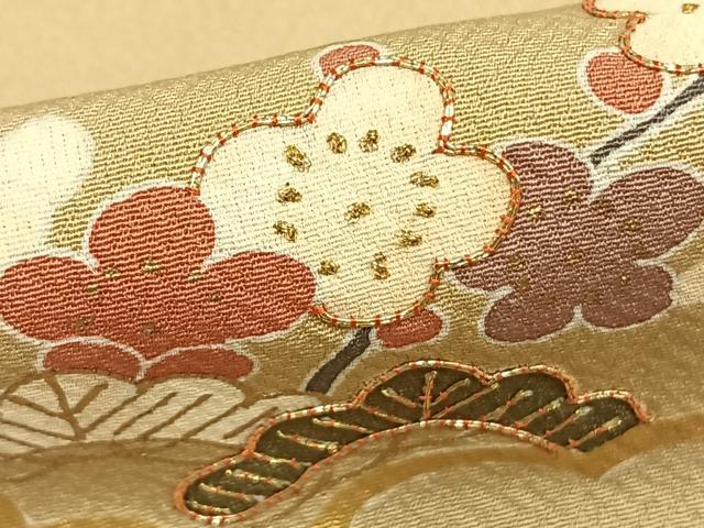 平和屋着物●訪問着　駒刺繍　松竹梅　束ね熨斗花文　金彩　ますいわ屋扱い　正絹　逸品　AABE5416fy