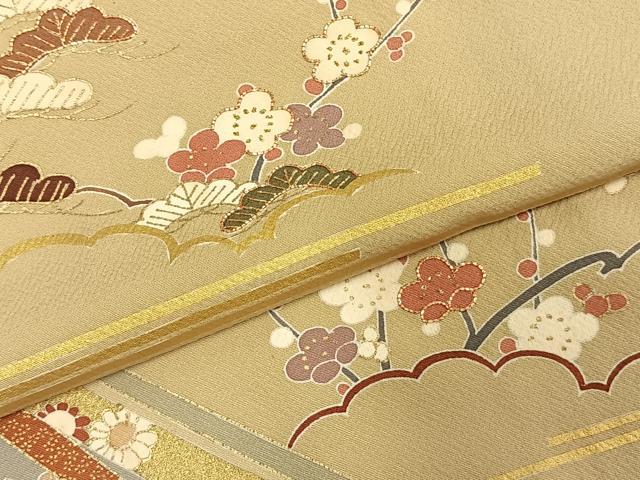 平和屋着物●訪問着　駒刺繍　松竹梅　束ね熨斗花文　金彩　ますいわ屋扱い　正絹　逸品　AABE5416fy
