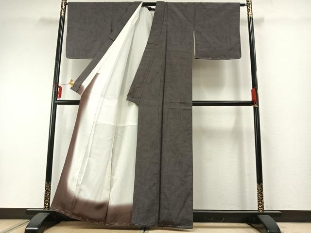 平和屋着物●本塩沢　110亀甲　草花文　正絹　逸品　未使用　AABE5421fy