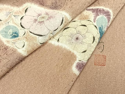 平和屋着物●訪問着　作家物　辻が花　正絹　逸品　AABE5443fy