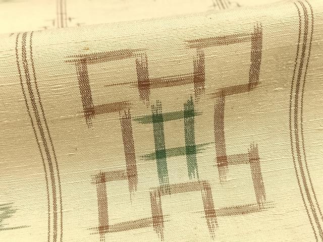平和屋着物●上質な紬　井桁絣　正絹　逸品　AABE5451fy