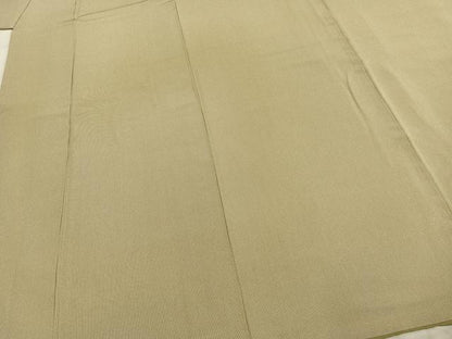 平和屋着物●寺山存男 江戸小紋 万筋 緑色×ベージュ色 正絹 逸品 AABE5459fy