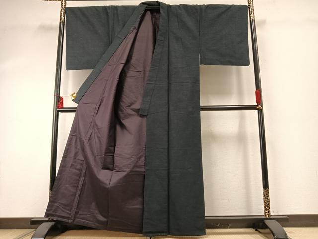平和屋着物●男性　紬　百入茶色　正絹　逸品　AABE5471fy