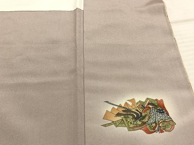 平和屋着物●友禅師・京の名工・伝統工芸士・樽本伊勢蔵 　訪問着　花楽器文　暈し染め　金銀彩　やまと誂製　正絹　逸品　AABF1033cs 平和屋着物▽友禅師・京の名工・伝統工芸士・樽本伊勢蔵 訪問着 手描き
