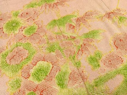 平和屋着物●豪華振袖 総絞り 草花文 正絹 逸品 AABE5473fy