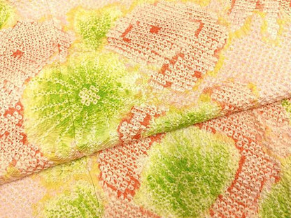 平和屋着物●豪華振袖 総絞り 草花文 正絹 逸品 AABE5473fy