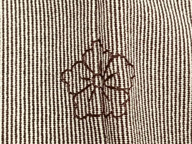 平和屋着物○小紋師 栗田政一 江戸小紋 万筋 紫色×白色