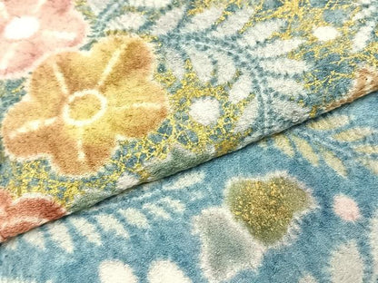 平和屋着物●訪問着 絞り 道長草花文 金彩 正絹 逸品 AABE5477fy