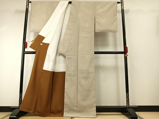 平和屋着物○本塩沢 南天丸文 正絹 逸品 AABE5491fy