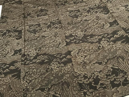 平和屋着物●上質な紬　風景花文　正絹　逸品　未使用　AABE5497fy