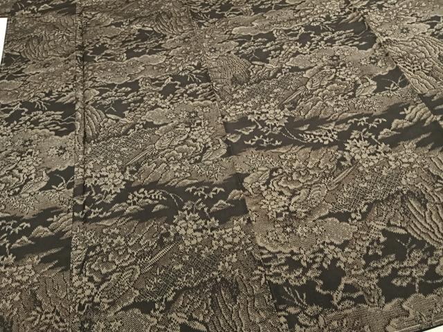 平和屋着物●上質な紬　風景花文　正絹　逸品　未使用　AABE5497fy