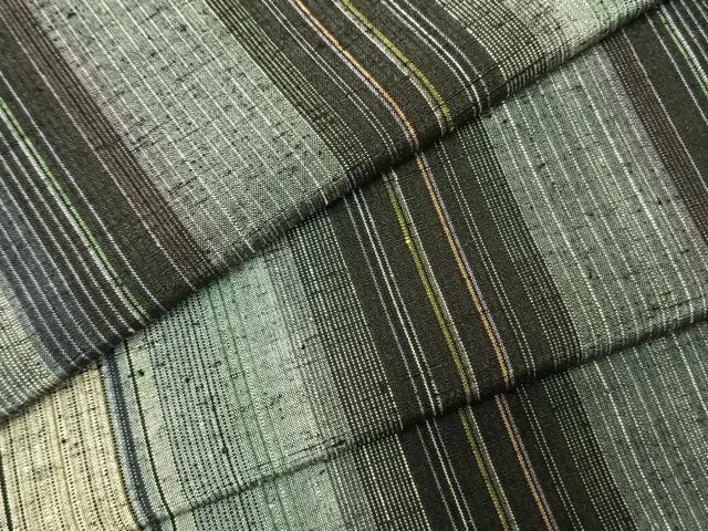 平和屋着物●上質な紬 縞 正絹 逸品 AABE5498fy