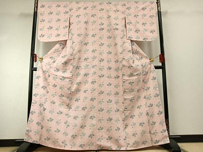 平和屋着物●上質な紬 花尽くし 正絹 逸品 未使用 AABE5499fy