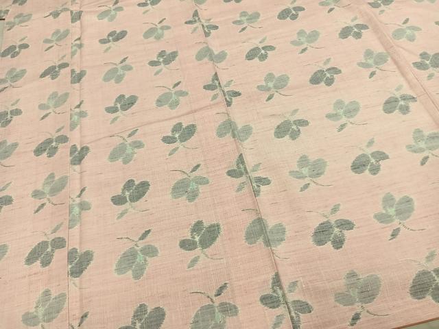 平和屋着物●上質な紬 花尽くし 正絹 逸品 未使用 AABE5499fy