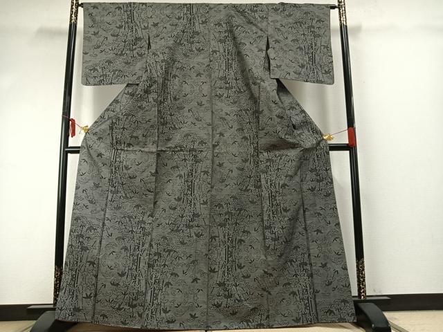 平和屋着物●本場大島紬　カタス9マルキ　笹竹文　正絹　逸品　AABE5507fy
