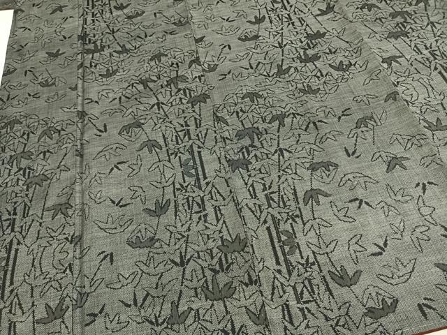 平和屋着物●本場大島紬　カタス9マルキ　笹竹文　正絹　逸品　AABE5507fy