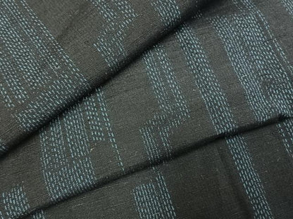 平和屋着物●結城紬　幾何学文様　正絹　逸品　未使用　AABE5508fy