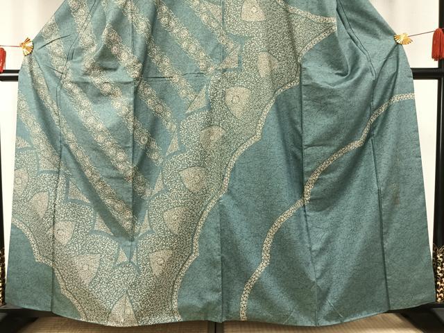 平和屋着物●伝統工芸士　京友禅染色作家　田家鬼彩　本場染大島紬　更紗花文　正絹　逸品　AABE5521fy