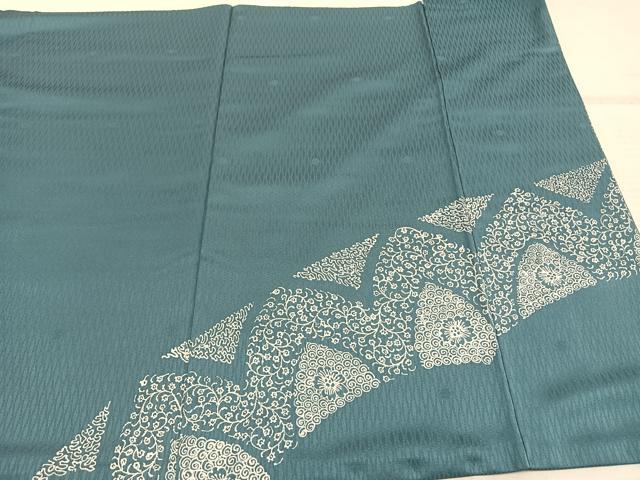 平和屋着物●伝統工芸士　京友禅染色作家　田家鬼彩　本場染大島紬　更紗花文　正絹　逸品　AABE5521fy