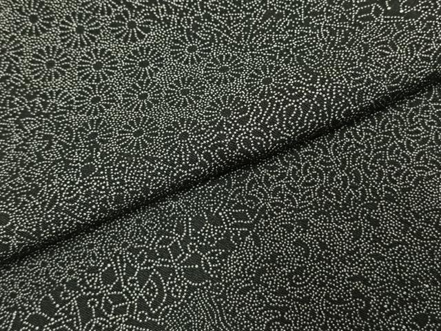 平和屋着物●江戸小紋　切嵌文　黒地　反端付き　正絹　逸品　AABE5530fy