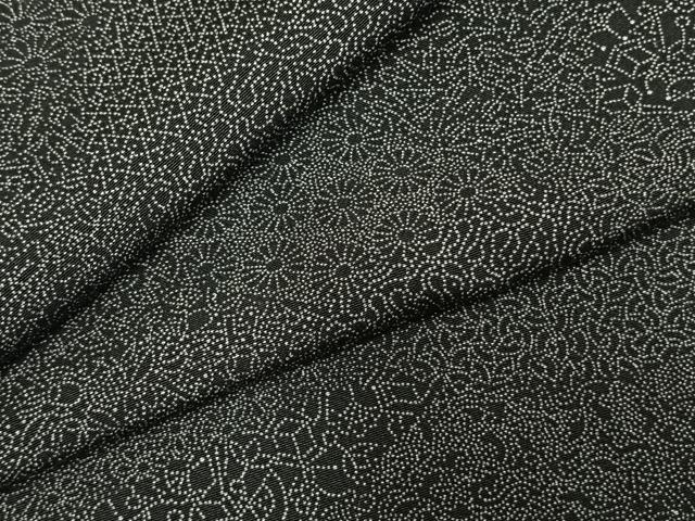 平和屋着物●江戸小紋　切嵌文　黒地　反端付き　正絹　逸品　AABE5530fy