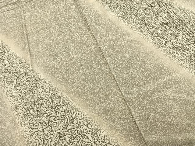 平和屋着物●訪問着 紬地 型染め 葉尽くし 暈し染め 正絹 逸品 AABE5542fy
