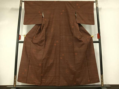 平和屋着物●上質な紬　琉球絣　正絹　逸品　AABE5545fy