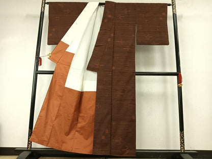 平和屋着物●上質な紬　琉球絣　正絹　逸品　AABE5545fy
