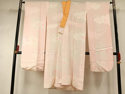 平和屋着物●豪華振袖・長襦袢(無双仕立て)セット　花蝶文　暈し染め　金彩　正絹　逸品　AABE5569fy