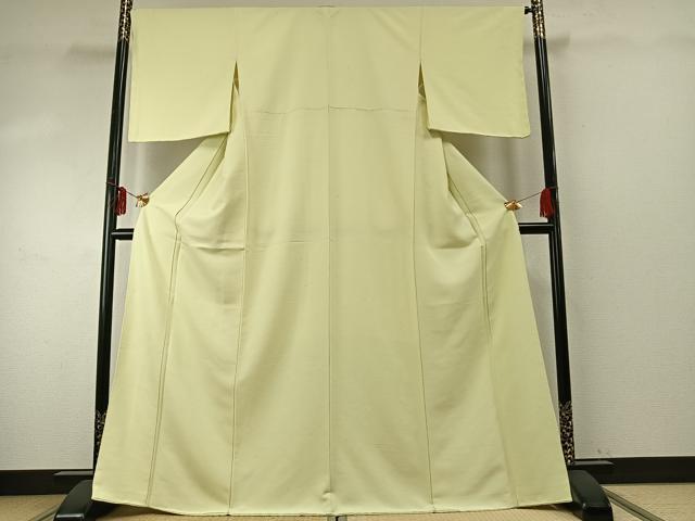 平和屋着物●上質な紬　色無地　女郎花色　正絹　逸品　AABE5580fy