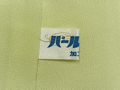 平和屋着物●上質な紬　色無地　女郎花色　正絹　逸品　AABE5580fy