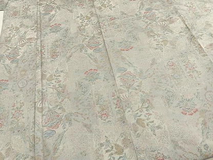 平和屋着物●本場大島紬　白大島　一元7マルキ　総絣　草花文　正絹　逸品　AABE5585fy