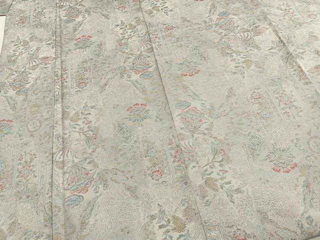 平和屋着物●本場大島紬　白大島　一元7マルキ　総絣　草花文　正絹　逸品　AABE5585fy