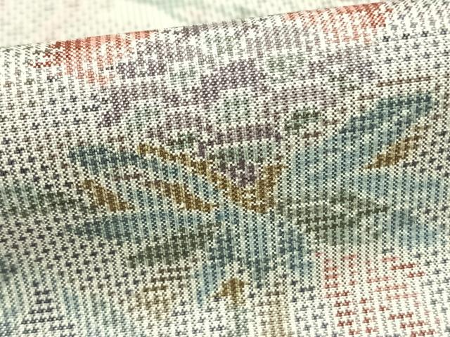 平和屋着物●本場大島紬　白大島　一元7マルキ　総絣　草花文　正絹　逸品　AABE5585fy