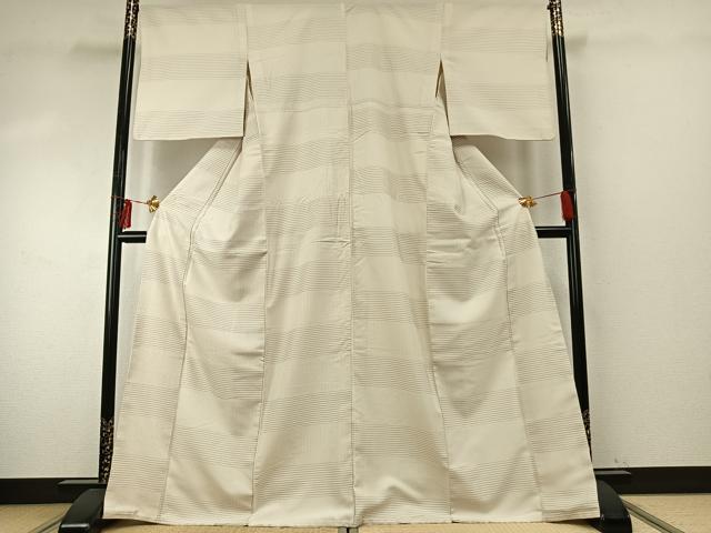 平和屋着物●上質な小紋　網代織　横段文　ますいわ屋扱い　正絹　逸品　AABE5588fy