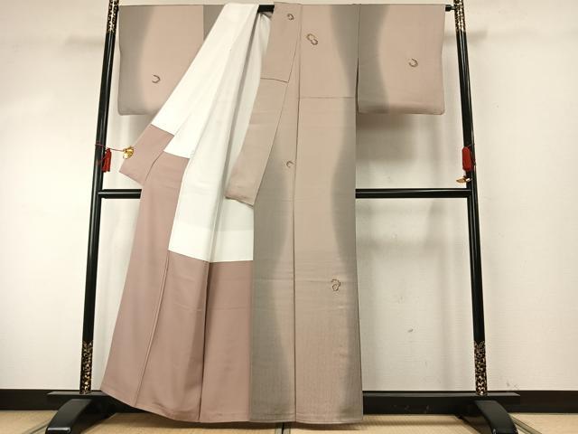 平和屋着物●訪問着　刺繍　雪輪重ね文　暈し染め　金糸　正絹　逸品　AABE5589fy