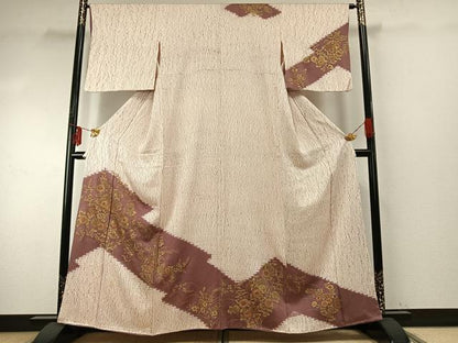 平和屋着物●訪問着　草花文　金彩　正絹　逸品　AABE5605fy