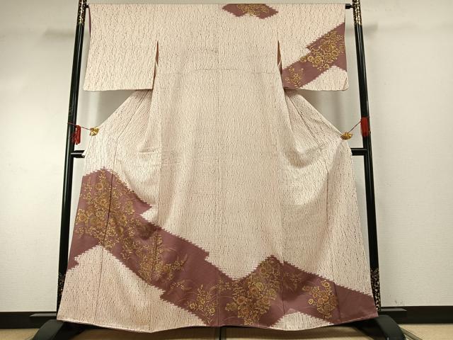 平和屋着物●訪問着　草花文　金彩　正絹　逸品　AABE5605fy