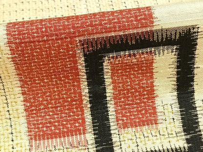 平和屋着物▽上質な紬 単衣 色紙重ね文 正絹 逸品 AABE5612fy