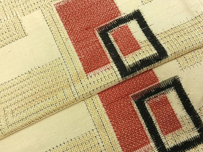 平和屋着物▽上質な紬 単衣 色紙重ね文 正絹 逸品 AABE5612fy