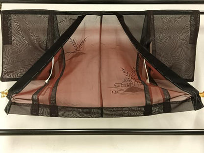 平和屋着物▽羽織 スリーシーズン 春夏秋 塵除け 刺繍 風景文 正絹 逸品 未使用 AABE5614fy