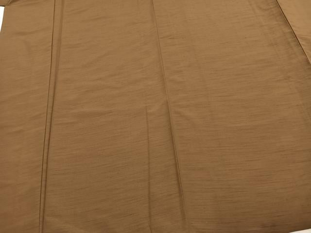 平和屋着物▽男性 色無地 単衣 朽葉色 洗える着物 未使用 AABE5617fy