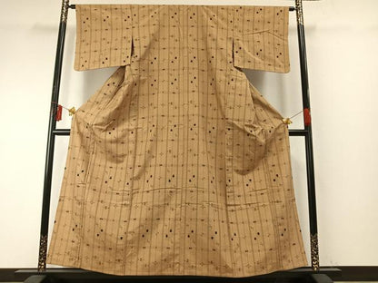 平和屋着物▽上質な紬 単衣 琉球絣 正絹 逸品 AABE5619fy