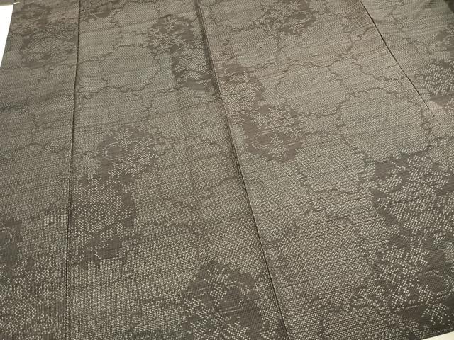 平和屋着物▽結城紬 単衣 100亀甲 雪輪文 正絹 逸品 AABE5620fy