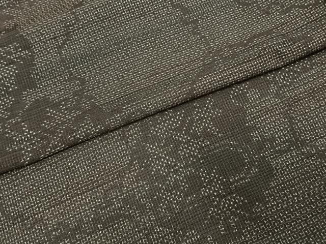 平和屋着物▽結城紬 単衣 100亀甲 雪輪文 正絹 逸品 AABE5620fy