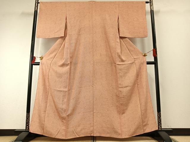 平和屋着物▽上質な小紋　単衣　よろけ縞　正絹　逸品　AABE5622fy 平和屋着物▽上質な小紋 単衣 よろけ縞 正絹 逸品 AABE5622fy