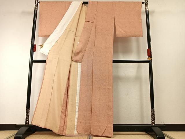 平和屋着物▽上質な小紋　単衣　よろけ縞　正絹　逸品　AABE5622fy 平和屋着物▽上質な小紋 単衣 よろけ縞 正絹 逸品 AABE5622fy