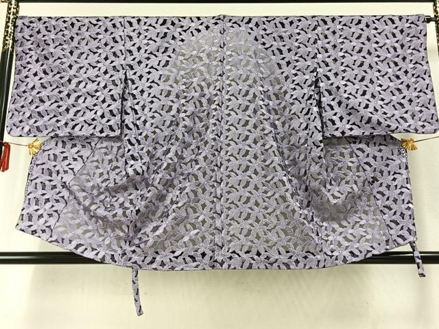 平和屋着物▽道行コート スリーシーズン 春夏秋 塵除け 刺繍 花尽くし 洗える着物 AABE5623fy