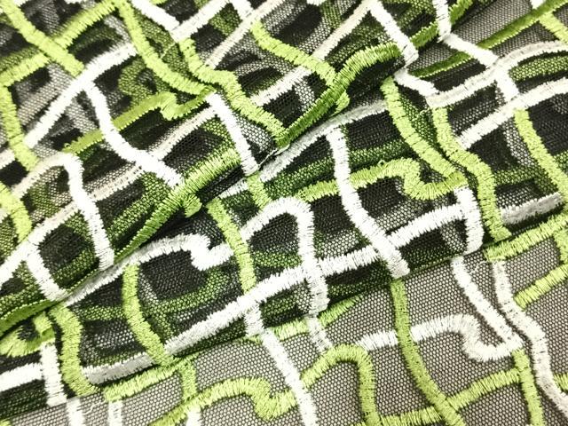 平和屋着物▽道行コート スリーシーズン 春夏秋 塵除け 刺繍 幾何学文様 ロング丈 AABE5624fy